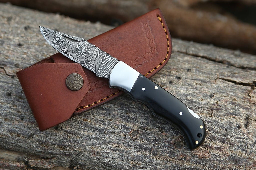 Personalized Handmade Pocket Knife Anniversary Gift Groomsman Gift Black Resin Handle Birthday Gift Folding Knife Wedding Gift for Men &Love