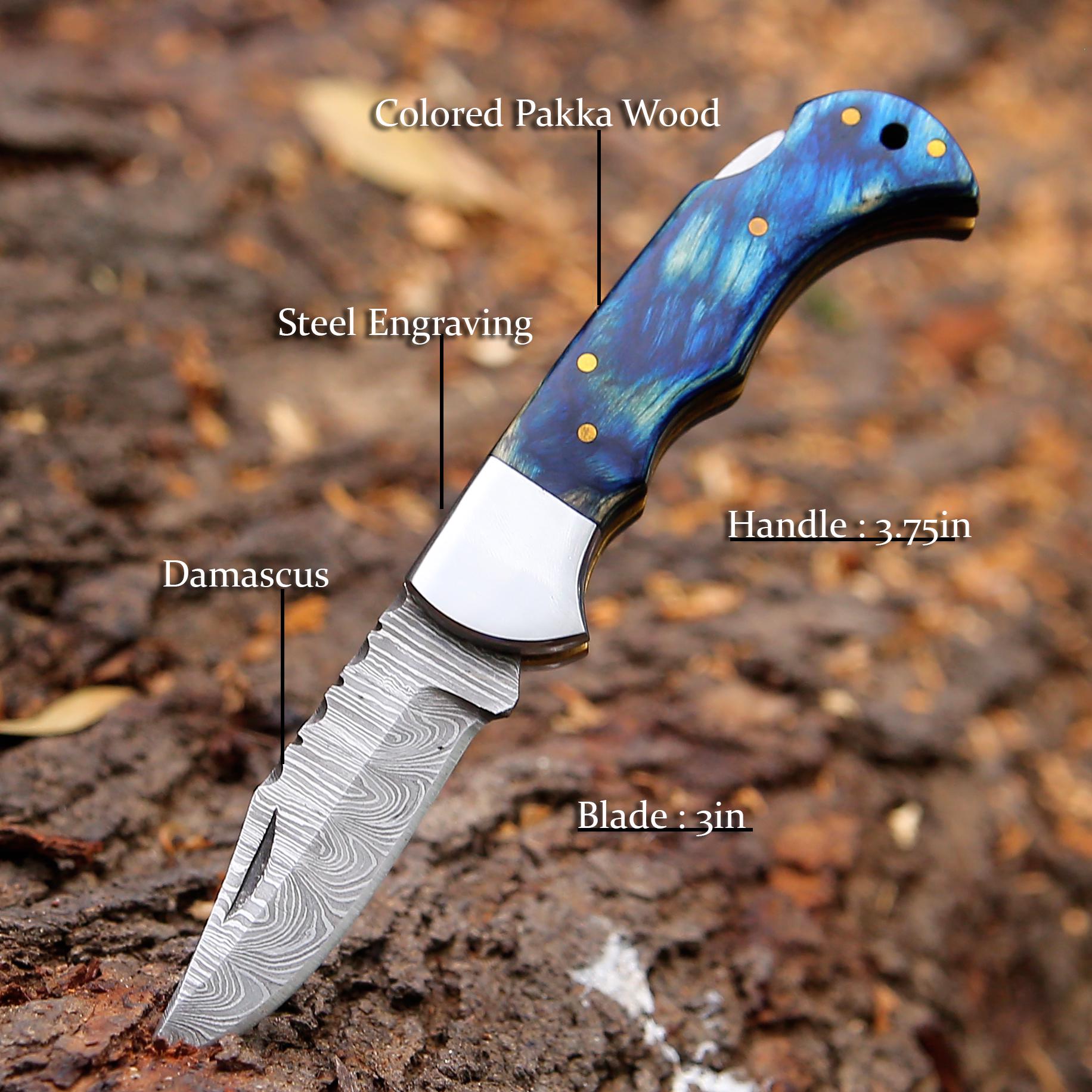 Personalized Handmade Damascus Folding Knife 12th Anniversary Gift Birthday Gift for him Father Day Gift Wedding Groomsmen Gift Outdoor Edc