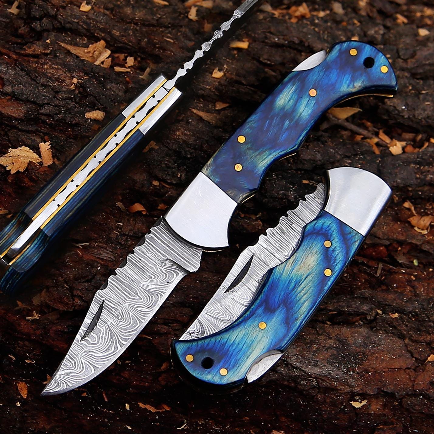 Personalized Handmade Damascus Folding Knife 12th Anniversary Gift Birthday Gift for him Father Day Gift Wedding Groomsmen Gift Outdoor Edc