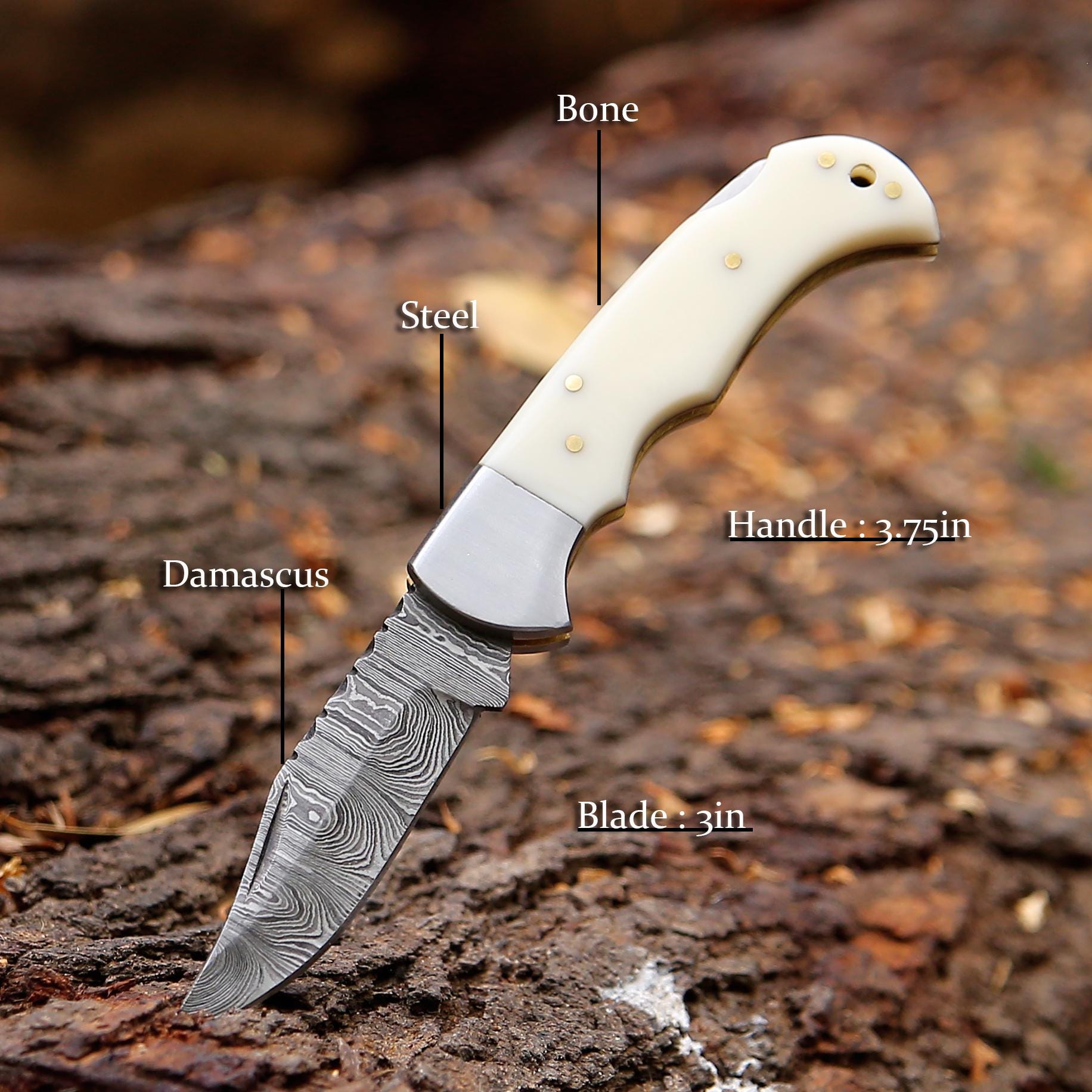 Personalized Handmade Pocket Knife Gift for HER Damascus Knife 10th Anniversary Birthday Gift for him Graduation Gift Wedding Groomsmen Gift