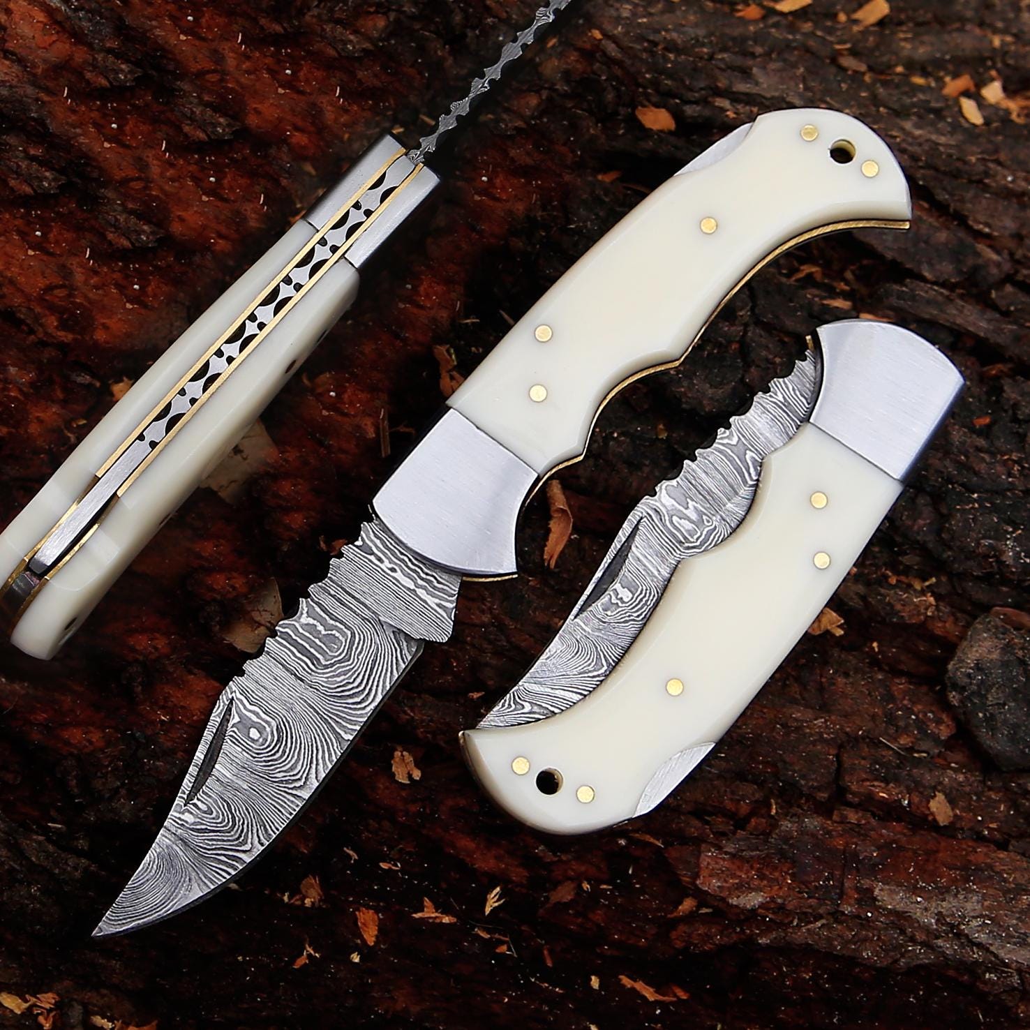 Personalized Handmade Pocket Knife Gift for HER Damascus Knife 10th Anniversary Birthday Gift for him Graduation Gift Wedding Groomsmen Gift