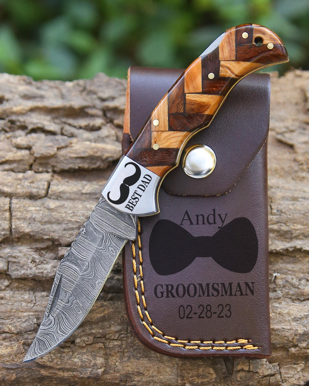 Personalized Handmade Pocket Knife Gift for Him Damascus Knife 13th Anniversary Birthday Gift for him Father Day Gift Wedding Groomsmen Gift